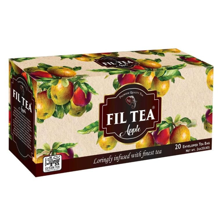 fil tea apple flavoured pure ceylon black tea in 20 enveloped tea bags